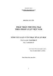 Tóm tắt Luận văn Pháp nhân thương mại theo Pháp luật Việt Nam