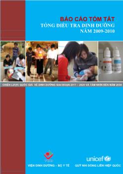 Báo cáo tóm tắt Tổng điều tra dinh dưỡng năm 2009 - 2010