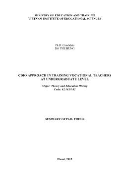 Cdio approach in training vocational teachers at undergraduate level major: Theory and education hi