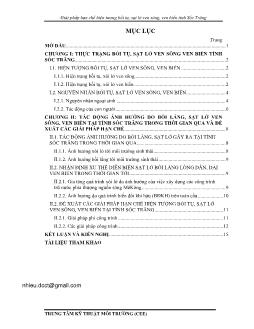 Đề tài Giải pháp hạn chế hiện tượng bồi tụ, sạt lở ven sông, ven biển tỉnh Sóc Trăng