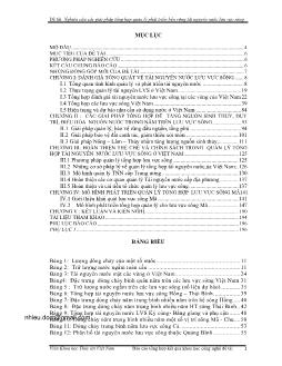 Đề tài Nghiên cứu các giải pháp tổng hợp quản lý phát triển bền vững tài nguyên nước lưu vực sông