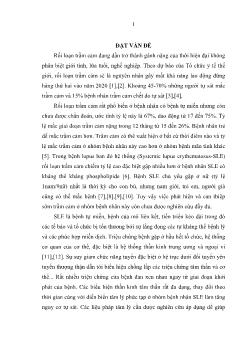 Đề tài Nghiên cứu đặc điểm lâm sàng và điều trị rối loạn trầm cảm ở bệnh nhân lupus ban đỏ hệ thống
