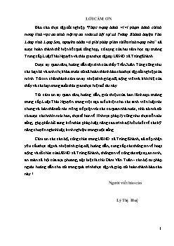 Đề tài Thực trạng hành vi vi phạm hành chính trong lĩnh vực an ninh trật tự an toàn xã hội tại xã Trùng Khánh huyện Văn Lãng tỉnh Lạng Sơn, nguyên nhân và giải pháp giảm thiểu tình trạng trên