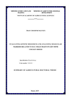 Evaluating genetic resources and analyzing molecular markers related to egg yield traits in lien minh chicken breed