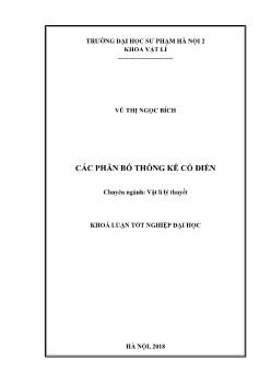 Khóa luận Các phân bố thống kê cổ điển