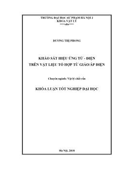 Khóa luận Khảo sát hiệu ứng từ - Điện trên vật liệu tổ hợp từ giảo / áp điện