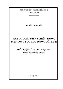 Khóa luận Mật độ dòng điện 4 chiều trong điện động lực học tương đối tính