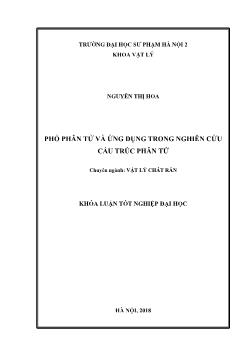 Khóa luận Phổ phân tử và ứng dụng trong nghiên cứu cấu trúc phân tử