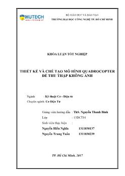 Khóa luận Thiết kế và chế tạo mô hình quadrocopter để thu thập không ảnh