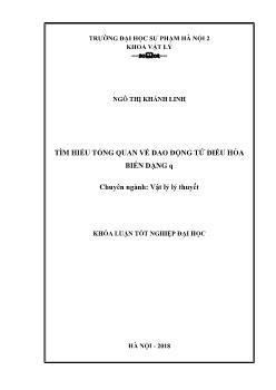 Khóa luận Tìm hiểu tổng quan về dao động tử điều hòa biến dạng q