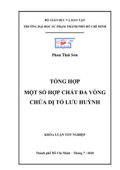 Khóa luận Tổng hợp một số hợp chất đa vòng chứa dị tố lưu huỳnh