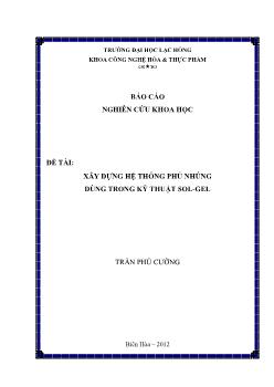 Khóa luận Xây dựng hệ thống phủ nhúng dùng trong kỹ thuật Sol - Gel