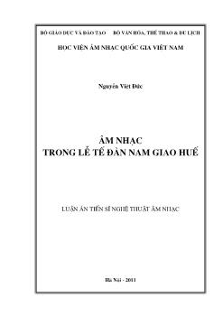 Luận án Âm nhạc trong lễ tế đàn Nam Giao Huế