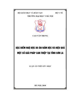 Luận án Đặc điểm ngộ độc do ăn nấm độc và hiệu quả một số giải pháp can thiệp tại tỉnh Sơn La