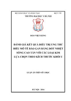 Luận án Đánh giá kết quả điều trị ung thư biểu mô tế bào gan bằng đốt nhiệt sóng cao tần với các loại kim lựa chọn theo kích thước khối u