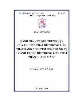 Luận án Đánh giá kết quả trung hạn của phương pháp bít thông liên thất bằng coil - Pfm hoặc dụng cụ 1 cánh trong bít thông liên thất phần quanh màng