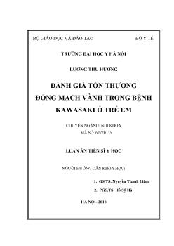 Luận án Đánh giá tổn thương động mạch vành trong bệnh kawasaki ở trẻ em