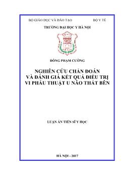 Luận án Nghiên cứu chẩn đoán và đánh giá kết quả điều trị vi phẫu thuật u não thất bên