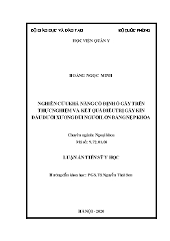 Luận án Nghiên cứu khả năng cố định ổ gãy trên thực nghiệm và kết quả điều trị gãy kín đầu dưới xương đùi người lớn bằng nẹp khóa