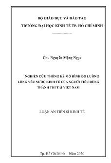 Luận án Nghiên cứu thống kê mô hình đo lường lòng yêu nước kinh tế của người tiêu dùng thành thị tại Việt Nam