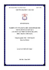 Luận án Nghiên cứu ứng dụng siêu âm doppler tim trong đánh giá kết quả cấy máy tạo nhịp tái đồng bộ (crt) điều trị suy tim nặng