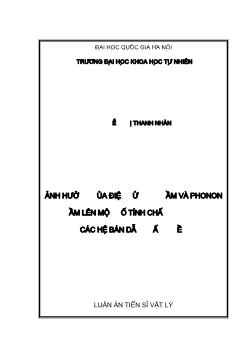 Luận văn Ảnh hưởng của điện tử giam cầm và phonon giam cầm lên một số tính chất quangtrong các hệ bán dẫn thấp chiều