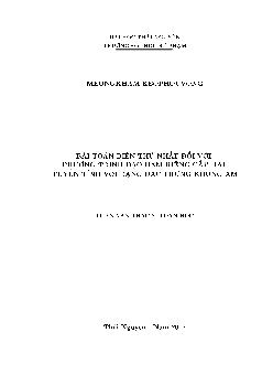 Luận văn Bài toán biện pháp thứ nhất đối với phương trình đạo hàm riêng cấp hai tuyến tính với dạng đặc trưng không âm