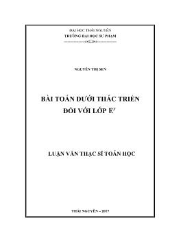 Luận văn Bài toán dưới thác triển đối với lớp ey