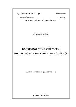 Luận văn Bồi dưỡng công chức của bộ lao động - Thương binh và xã hội