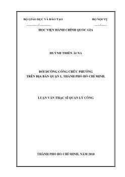 Luận văn Bồi dưỡng công chức phường trên địa bàn quận 1, thành phố Hồ Chí Minh
