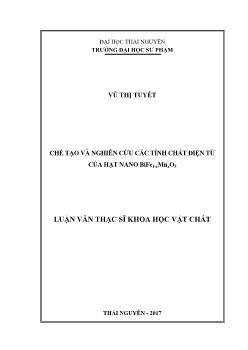 Luận văn Chế tạo và nghiên cứu các tính chất điện từ của hạt nano BiFe1 - XMnxO3