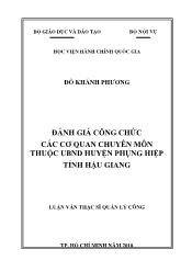 Luận văn Đánh giá công chức các cơ quan chuyên môn thuộc UBND huyện Phụng Hiệp tỉnh Hậu Giang