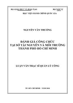 Luận văn Đánh giá công chức tại sở tài nguyên và môi trường thành phố Hồ Chí Minh