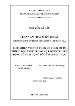 Luận văn Điều khiển vector động cơ đồng bộ từ thông dọc trục trong hệ thống truyền động có tích hợp ổ đỡ từ hai đầu trục