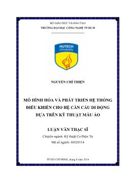 Luận văn Mô hình hóa và phát triển hệ thống điều khiển cho hệ cần cẩu di động dựa trên kỹ thuật mẫu ảo