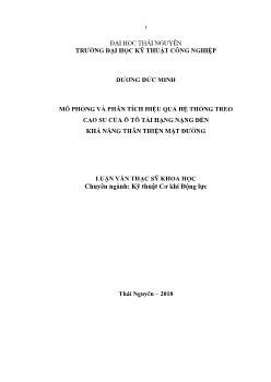 Luận văn Mô phỏng và phân tích hiệu quả hệ thống treo cao su của ô tô tải hạng nặng đến khả năng thân thiện mặt đường