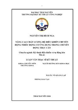 Luận văn Nâng cao chất lượng hệ điều khiển chuyển động nhiều động cơ ứng dụng trong chuyển động trục cán