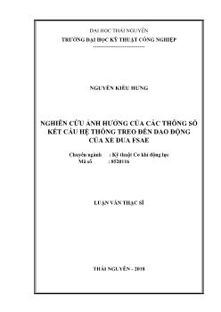 Luận văn Nghiên cứu ảnh hưởng của các thông số kết cấu hệ thống treo đến dao động của xe đua fsae