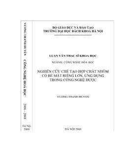 Luận văn Nghiên cứu chế tạo hợp chất nhôm có bề mặt riêng lớn, ứng dụng trong công nghệ dược