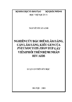 Luận văn Nghiên cứu đặc điểm lâm sàng, cận lâm sàng, kiểu gen của pneumocystis jirovecii gây viêm phổi trên bệnh nhân HIV / AIDS