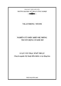 Luận văn Nghiên cứu điều khển hệ thống truyền động có khe hở