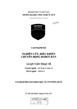 Luận văn Nghiên cứu, điều khiển chuyển động robot rắn