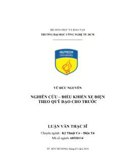 Luận văn Nghiên cứu – điều khiển xe điện theo quỹ đạo cho trước