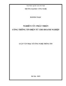 Luận văn Nghiên cứu phát triển cổng thông tin điện tử cho doanh nghiệp