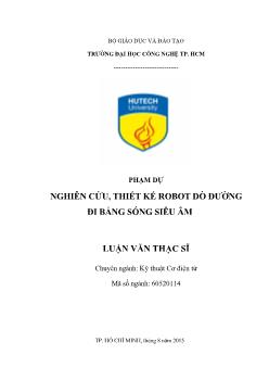 Luận văn Nghiên cứu, thiết kế robot dò đường đi bằng sóng siêu âm