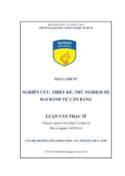 Luận văn Nghiên cứu, thiết kế, thử nghiệm xe hai bánh tự cân bằng