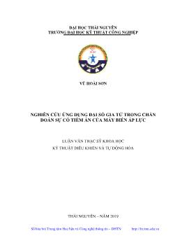 Luận văn Nghiên cứu ứng dụng đại số gia tử trong chẩn đoán sự cố tiềm ẩn của máy biến áp lực