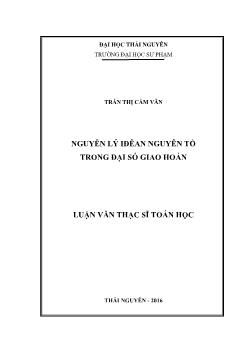 Luận văn Nguyên lý Iđêan nguyên tố trong đại số giao hoán