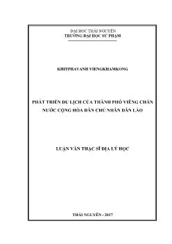 Luận văn Phát triển du lịch của thành phố viêng chăn nước cộng hòa dân chủ nhân dân Lào