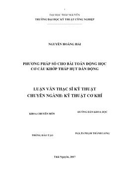 Luận văn Phương pháp số cho bài toán động học cơ cấu khớp thấp hụt dẫn động